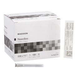 Hypodermic Needle McKesson 1-1/2 Inch Length 22 Gauge Thin Wall Without Safety