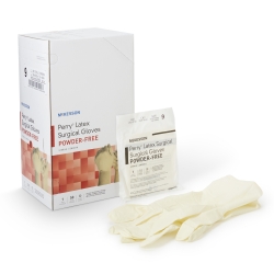 Surgical Glove McKesson Perry Size 9 Sterile Latex Standard Cuff Length Smooth Cream Chemo Tested