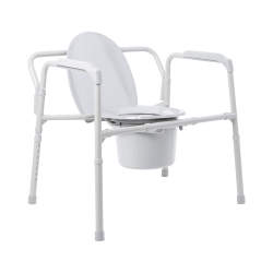 3-in-1 Commode Chair McKesson Fixed Arms Steel Frame Back Bar 13-3/4 Inch Seat Width 650 lbs. Weight Capacity