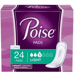 Bladder Control Pad Poise 11 Inch Light Absorbency Polymer Core One Size Fits Most