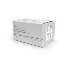Safety Hypodermic Syringe with Needle McKesson Prevent 3 mL 1 Inch 22 Gauge Hinged Safety Needle Ultra Thin Wall