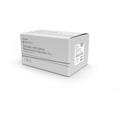 Safety Tuberculin Syringe with Needle McKesson Prevent 1 mL 5/8 Inch 25 Gauge Hinged Safety Needle Ultra Thin Wall
