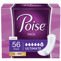 Bladder Control Pad Poise Ultimate 15.9 Inch Length Heavy Absorbency Sodium Polyacrylate Core One Size Fits Most