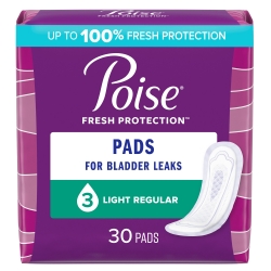 Bladder Control Pad Poise Fresh Protection 9.33 Inch Length Moderate Absorbency Polymer Core One Size Fits Most