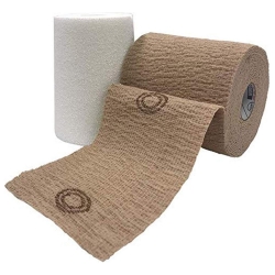 2 Layer Compression Bandage System CoFlex TLC Zinc with Indicators 4 Inch X 6 Yard / 4 Inch X 7 Yard Self-adherent / Pull On Closure Tan NonSterile 25 to 30 mmHg