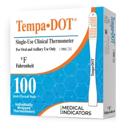 Disposable Oral Thermometer Tempa?DOT 99 to 104  degreeF Color Dots Display
