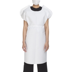 Patient Exam Gown McKesson One Size Fits Most White Disposable