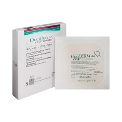 Hydrocolloid Dressing DuoDERM CGF Border Foam Backing 4 X 4 Inch Square Hydrocolloid