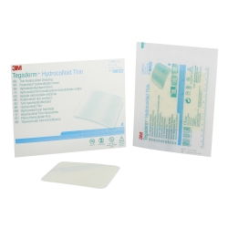 Thin Hydrocolloid Dressing 3M Tegaderm Thin Water Resistant Film 4 X 4 Inch Square Hydrocolloid / Film