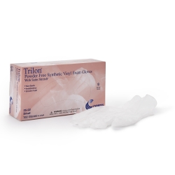 Exam Glove Trilon Small NonSterile Vinyl Standard Cuff Length Smooth Clear Not Rated WITH PROP. 65 WARNING