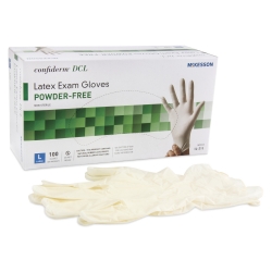 Exam Glove McKesson Confiderm Large NonSterile Latex Standard Cuff Length Smooth Ivory Not Rated