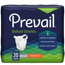 Unisex Adult Incontinence Belted Undergarment Prevail Belted Shields Belted One Size Fits Most Disposable Light Absorbency