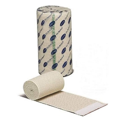 Elastic Bandage EZe-Band LF 6 Inch X 5 Yard Double Hook and Loop Closure Tan NonSterile Standard Compression
