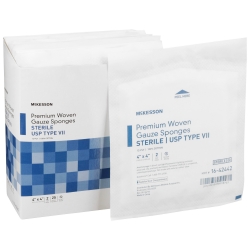 Gauze Sponge McKesson 4 X 4 Inch 12-Ply Sterile 2 per Pack