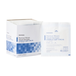 Gauze Sponge McKesson 4 X 4 Inch 8-Ply Sterile 2 per Pack