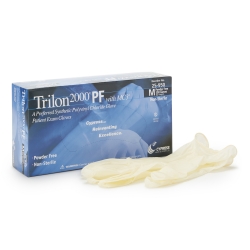 Exam Glove Trilon 2000 PF with MC3 Medium NonSterile Stretch Vinyl Standard Cuff Length Smooth Ivory Not Rated WITH PROP. 65 WARNING