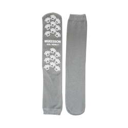 Slipper Socks McKesson Terries Unisex Adult 2X-Large Single Tread Single Patient Use Gray