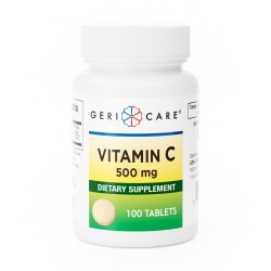 Vitamin C Supplement Geri-Care Ascorbic Acid 500 mg Strength Tablet 100 per Bottle