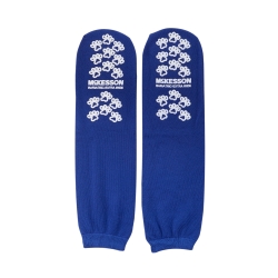 Slipper Socks McKesson Terries Unisex Adult Bariatric / X-Wide Double Tread Single Patient Use Royal Blue