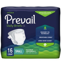 Unisex Adult Incontinence Brief Prevail  Daily Small Disposable Heavy Absorbency