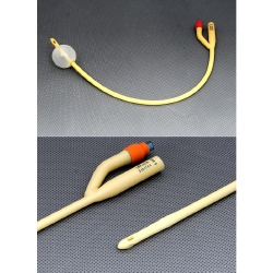 Foley Catheter AMSure 2-Way Standard Tip 5 cc Balloon 14 Fr. Silicone Coated Latex