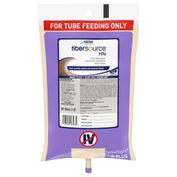 Tube Feeding Formula Fibersource HN Unflavored Liquid 1000 mL Ready to Hang Prefilled Container