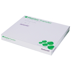 Thin Foam Dressing Mepilex Transfer 6 X 8 Inch Without Border Film Backing Silicone Adhesive Rectangle Sterile