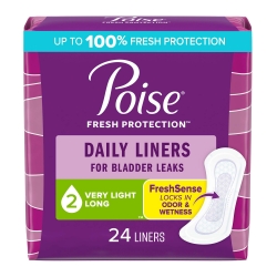 Bladder Control Pad Poise Fresh Protection 8-1/2 Inch Length Light Absorbency Sodium Polyacrylate Core One Size Fits Most