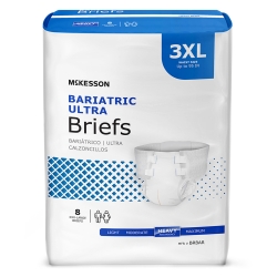 Unisex Adult Incontinence Brief McKesson Ultra Bariatric 3X-Large Disposable Heavy Absorbency