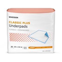 Disposable Underpad McKesson Classic Plus 23 X 24 Inch Fluff / Polymer Light Absorbency