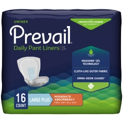 Incontinence Liner Prevail Daily Pant Liners 28 Inch Length Moderate Absorbency Polymer Core Large Plus