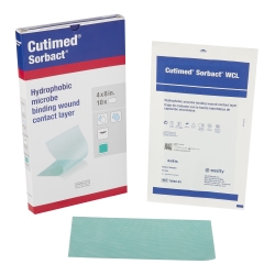 Antimicrobial Wound Contact Layer Dressing Cutimed Sorbact WCL 4 X 8 Inch Sterile