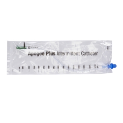Intermittent Closed System Catheter Apogee Straight Tip / Firm 14 Fr. Without Balloon PVC