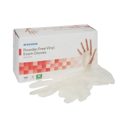 Exam Glove McKesson Medium NonSterile Vinyl Standard Cuff Length Smooth Clear Not Rated