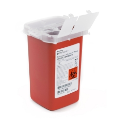 Sharps Container McKesson Prevent Red Base 6-1/4 H X 4-1/4 W X 4-1/4 D Inch Vertical Entry 0.25 Gallon
