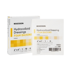 Hydrocolloid Dressing McKesson Foam Backing 4 X 4 Inch Square Hydrocolloid / Foam