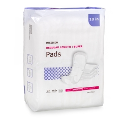 Bladder Control Pad McKesson Super 10 Inch Length Moderate Absorbency Polymer Core One Size Fits Most