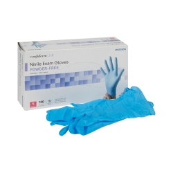 Exam Glove McKesson Confiderm 3.8 Small NonSterile Nitrile Standard Cuff Length Textured Fingertips Blue Not Rated