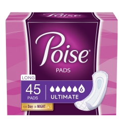 Bladder Control Pad Poise Ultimate 15.9 Inch Length Heavy Absorbency Sodium Polyacrylate Core One Size Fits Most