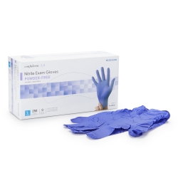 Exam Glove McKesson Confiderm 3.0 Large NonSterile Nitrile Standard Cuff Length Textured Fingertips Blue Not Rated