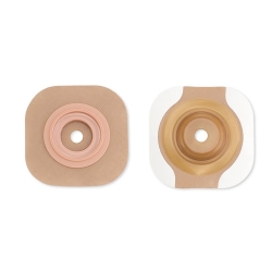 Ostomy Barrier New Image CeraPlus Precut, Extended Wear Adhesive Tape Borders 57 mm Flange Red Code System 1-1/4 Inch Opening