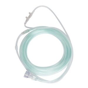 ETCO2 Nasal Sampling Cannula with O2 Delivery McKesson Adult Curved Prong / NonFlared Tip 10 Foot O2 Line