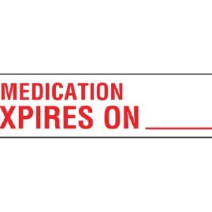 Pre-Printed Label Shamrock Anesthesia Label White Krome MEDICATION / EXPIRES ON _____ Red Medication Instruction 3/8 X 1-1/2 Inch