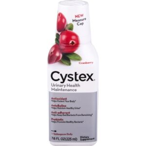 Dietary Supplement Cystex Urinary Health Maintenance Ascorbic Acid / Proprietary Blend 60 mg – 1,000 mg Strength Liquid 7.6 oz. Cranberry Flavor