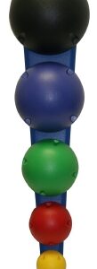 Balance System CanDo MVP 5-Ball Set with Wall Rack (1 Each: Yellow, Red, Green, Blue, Black) 6 X 6 X 32 Inch