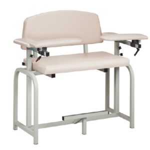 Blood Drawing Chair Lab X Series Bariatric Extra Tall Padded Flip Up Arm Warm Gray