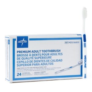 Toothbrush Medline Blue / White Adult Soft