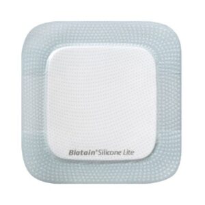 Thin Foam Dressing Biatain Silicone Lite 2 X 2 Inch With Border Film Backing Silicone Adhesive Square Sterile
