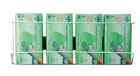 Glove Box Holder Vertical Mounted 4-Box Capacity White 3-3/4 X 11 X 22 Inch Coated Wire