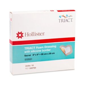 Foam Dressing TRIACT 8 X 8 Inch With Border Waterproof Backing Silicone Adhesive Sacral Sterile